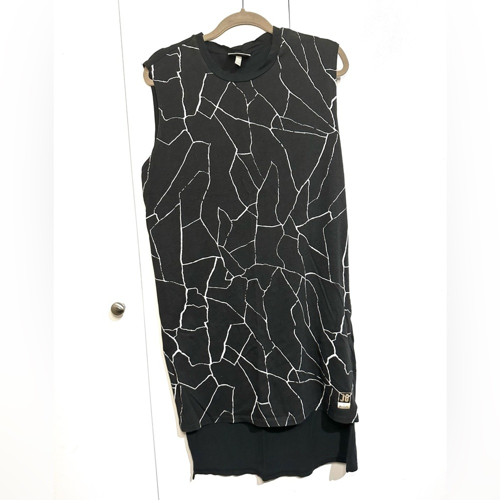 Bench x Jess Glynne hi low dress oversized sleeveless black and white